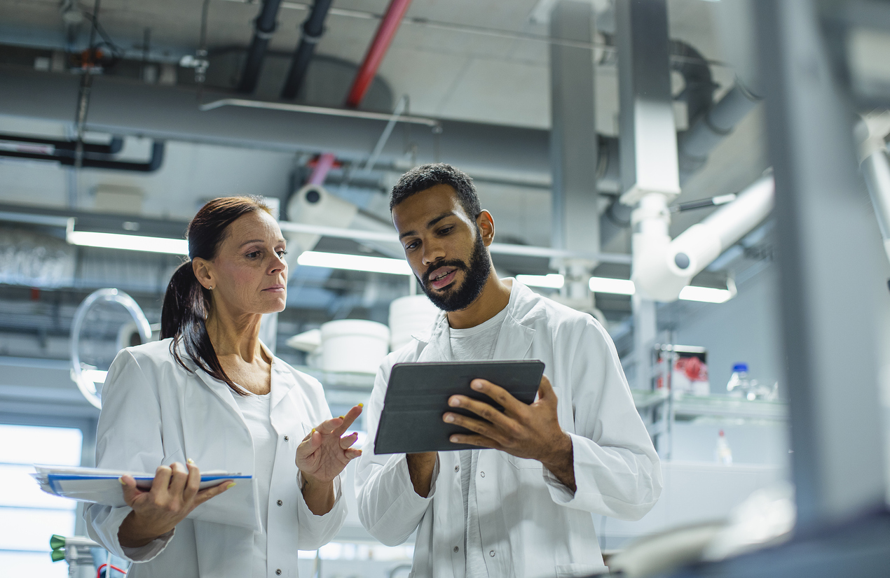 Scientists working in the laboratory