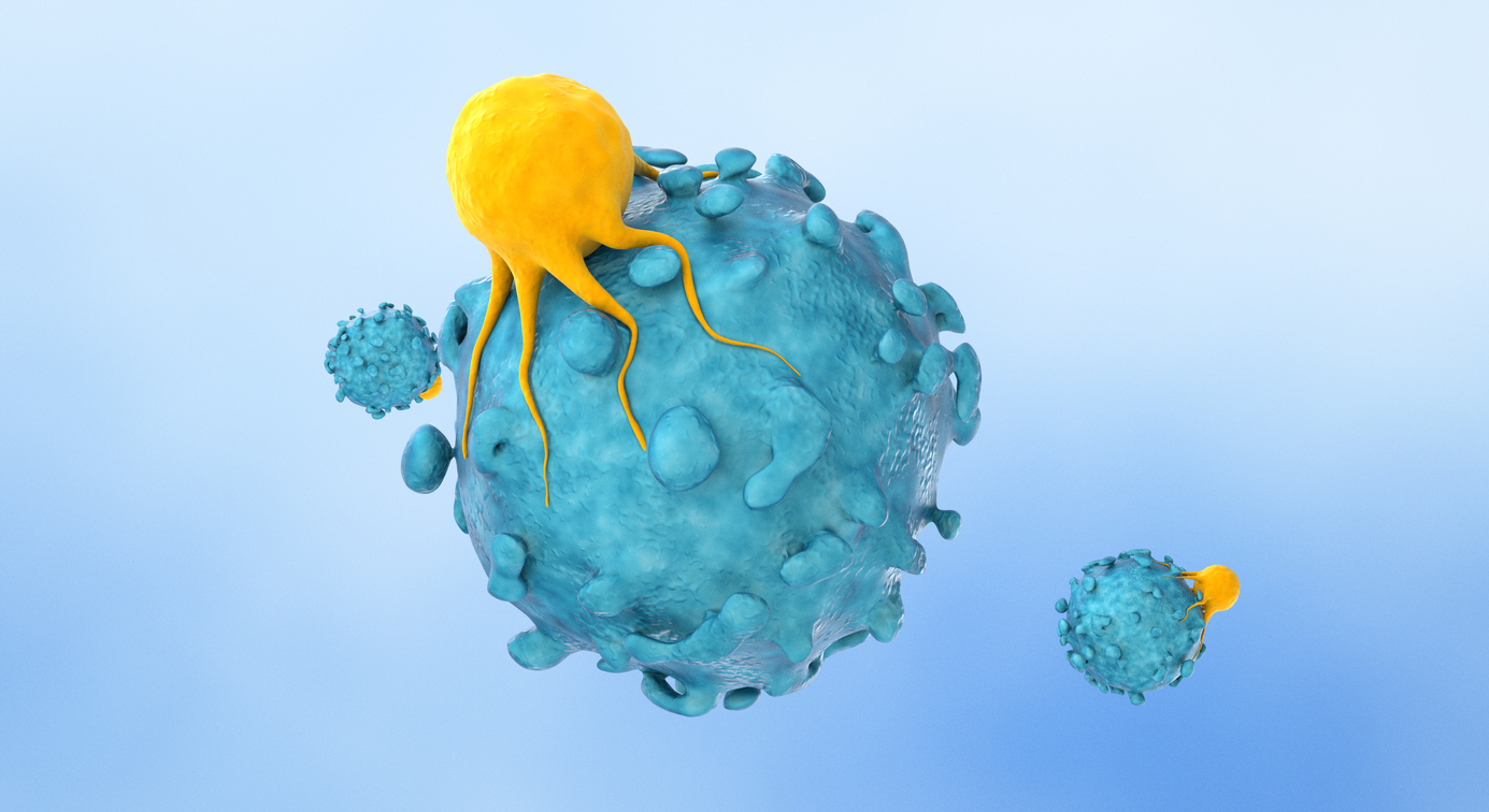 T-Cell Attacking a Cancer Cell