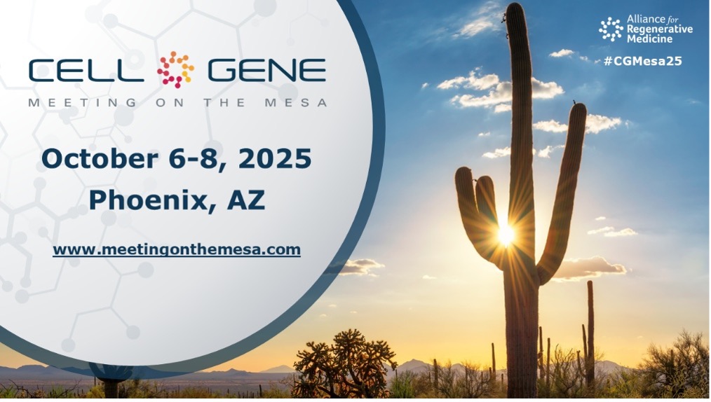 Cell & Gene Meeting on the Mesa, October 6–8, 2025, Phoenix, Arizona.